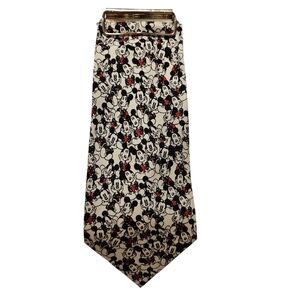 Disney Vintage Mickey Mouse Patterned Silk Tie in Black and Cream by Balance